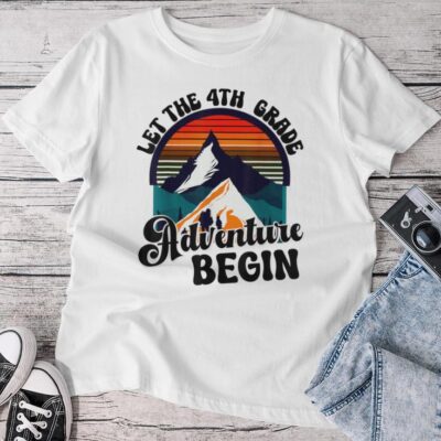 Back To School Let The 4Th Grade Adventure Begin 2024 Unisex T-shirt Cotton Tee