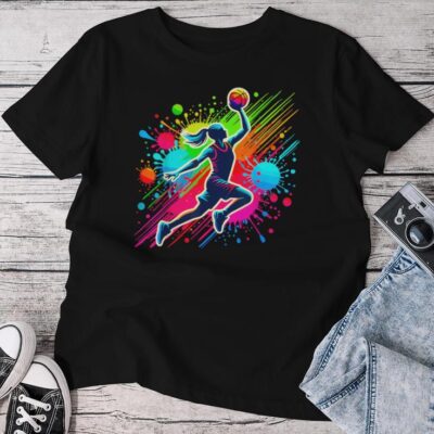 Basketball Player Girl Unisex T-shirt Cotton Tee