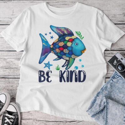 Be Kind Rainbow Fish Teacher Life Teacher Back To School Unisex T-shirt Cotton Tee