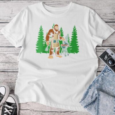 Bigfoot Bbq Sasquatch Barbeque Lovers Unisex T-shirt Cotton Tee