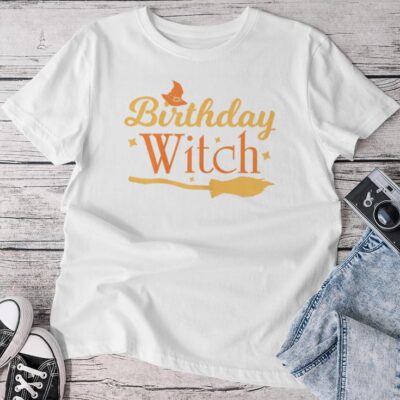 Birthday Witch Scary Halloween For And Girls Unisex T-shirt Cotton Tee