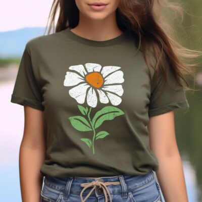 Boho Daisy Flower Shirt Wildflower Retro Botanical Garden Lover Tee EST2113