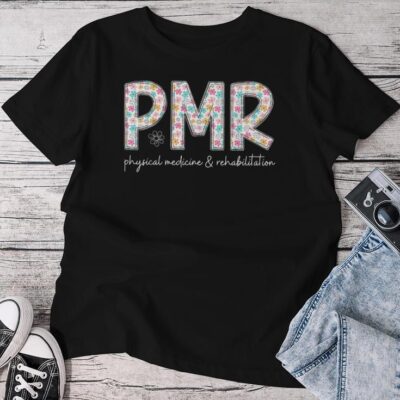 Boho Retro Floral Physical Medicine And Rehabilitation Pmr Unisex T-shirt Cotton Tee