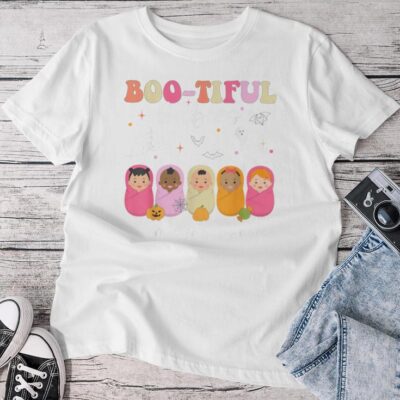 Bootiful Babies Mother Baby Nurse Halloween Postpartum Nurse Unisex T-shirt Cotton Tee