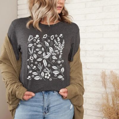 Botanical Shirt Vintage Graphic Wildflower Nature Lover Gift Tee EST1049