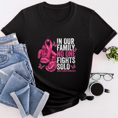 Breast Cancer Support Family Women Breast Cancer Awareness Unisex T-Shirt Cotton Tee TFN1059