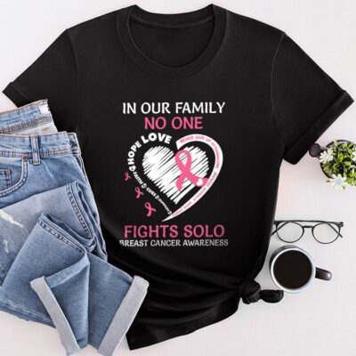 Breast Cancer Support Family Women Breast Cancer Awareness Unisex T-Shirt Cotton Tee TFN1060