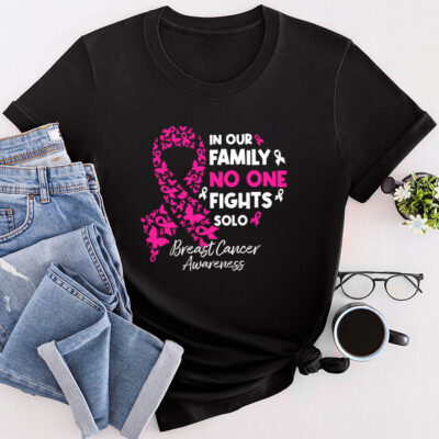 Breast Cancer Support Family Women Breast Cancer Awareness Unisex T-Shirt Cotton Tee TFN1061