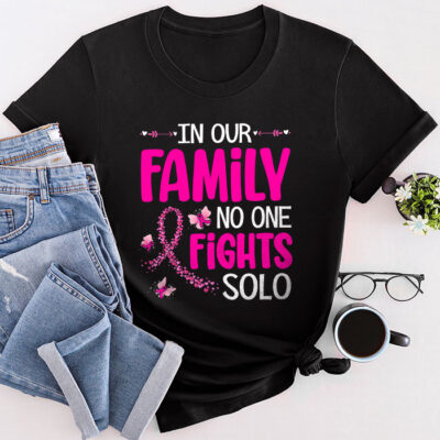 Breast Cancer Support Family Women Breast Cancer Awareness Unisex T-Shirt Cotton Tee TFN1075