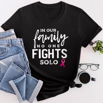 Breast Cancer Support Family Women Breast Cancer Awareness Unisex T-Shirt Cotton Tee TFN1076