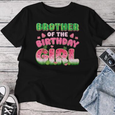 Brother Birthday Girl One In A Melon Watermelon Family Unisex T-shirt Cotton Tee