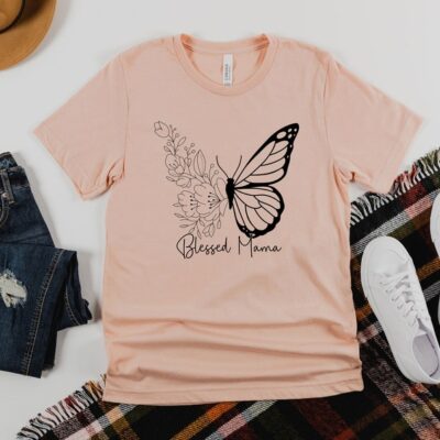 Butterfly Blessed Mama Shirt