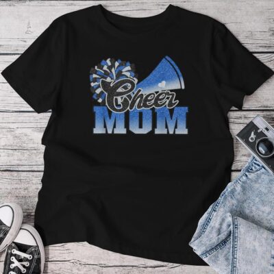 Cheer Mom Blue White Unisex T-shirt Cotton Tee