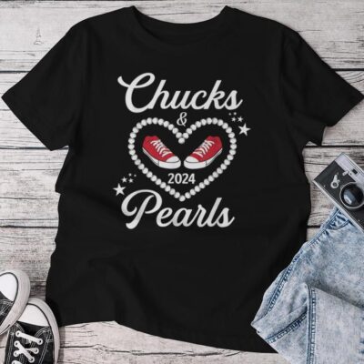 Chucks And Pearls 2024 Cute Girls Unisex T-shirt Cotton Tee