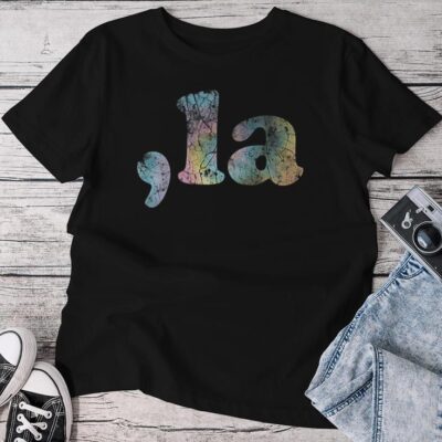 Comma La La Retro Tie Dye Boys Girls Unisex T-shirt Cotton Tee