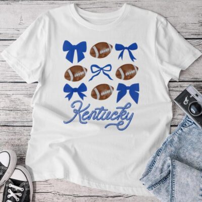 Coquette Bow Football Kentucky Unisex T-shirt Cotton Tee