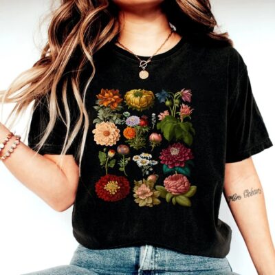 Cottagecore Shirt Vintage Floral Gardening Plant Lover Botanical Tee EST2041