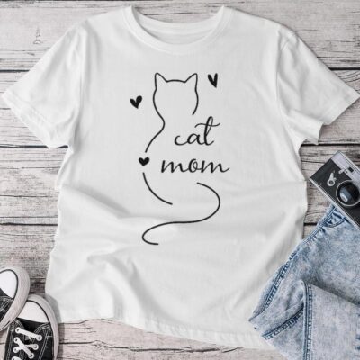 Cute Cat Mam Cat Mama Kitty Kitten Cat Mom Unisex T-shirt Cotton Tee