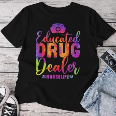 Educated Drug Dealer Nurse Life Nurse Heart Beat Unisex T-shirt Cotton Tee