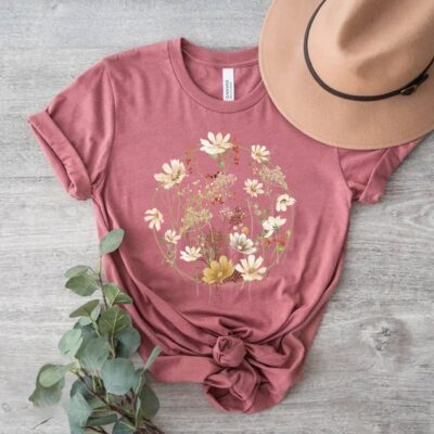 Flower Shirt Floral Graphic Tee Wildflower T-shirt Gift For Her EST2000