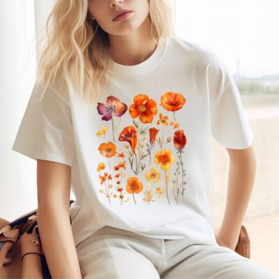 Flower Shirt Wild Flower Aesthetic T-shirt Floral Gift Tee EST2008