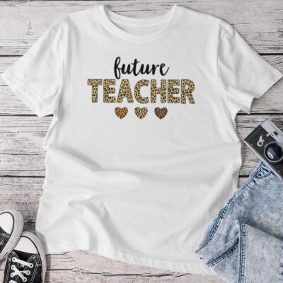 Future Teacher Leopard Squad Matching Group Unisex T-shirt Cotton Tee