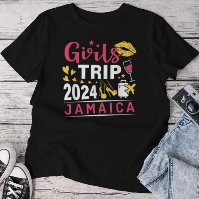 Girls Trip 2024 Jamaica Travel Group Matching Jamaica Vacay Unisex T-shirt Cotton Tee