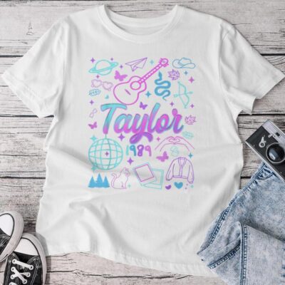 Groovy 80'S Taylor First Name Personalized Birthday Girl Unisex T-shirt Cotton Tee