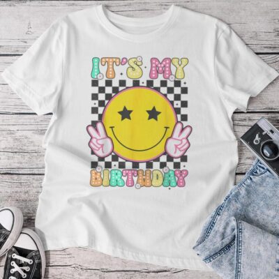 Groovy It's My Birthday Girls Ns Kid Bday Flower Unisex T-shirt Cotton Tee