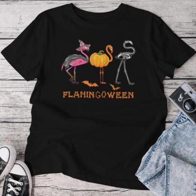Halloween Flamingo Costume Flamingoween Unisex T-shirt Cotton Tee