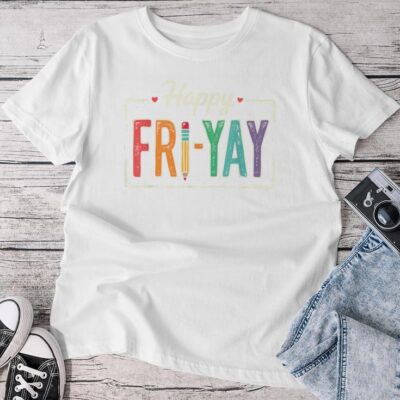 Happy Friyay Teacher Essentials Unisex T-shirt Cotton Tee