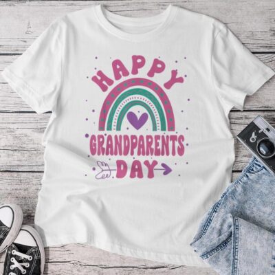 Happy Grandparents Day Grandparents Day For Girls Boys Unisex T-shirt Cotton Tee