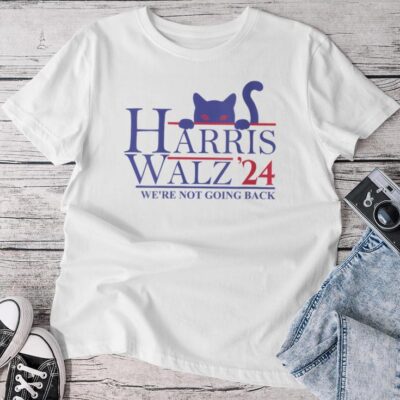 Harris Waltz 2024 We're Not Going Back Cat Lady Unisex T-shirt Cotton Tee