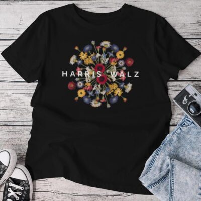 Harris Walz Flower Mandala Central Bloom Unisex T-shirt Cotton Tee
