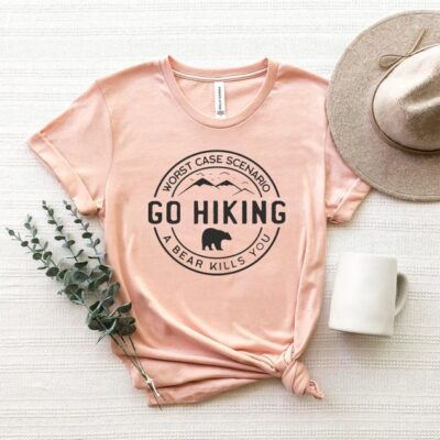 Hiking Shirt Go Hiking Bear Adventure Nature Lover Mountain Tee EST2010