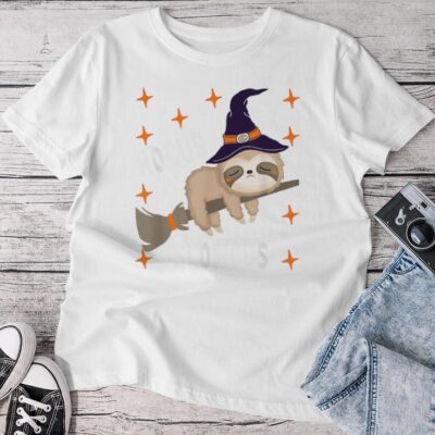 Hocus Slowcus Cute Sloth Halloween 2021 Costume Unisex T-shirt Cotton Tee