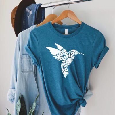 Hummingbird Shirt Mandala Bird Lover Nature Tee Gift For Women EST2016