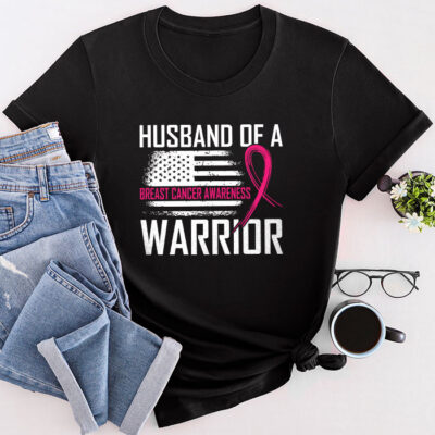 Husband Of A Warrior Breast Cancer Awareness Support Squad Unisex T-Shirt Cotton Tee TFN1156