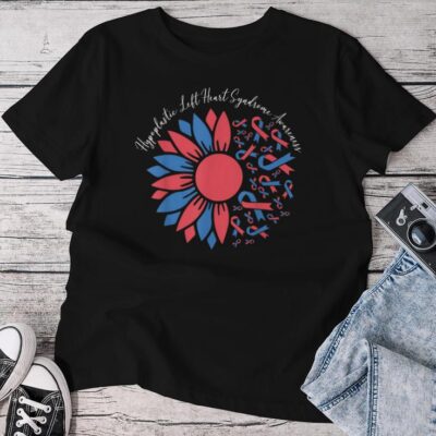 Hypoplastic Left Heart Syndrome Awareness Sunflower Hlhs Unisex T-shirt Cotton Tee