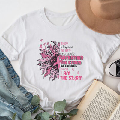 I'm The Storm Warrior Pink Ribbon Women Breast Cancer Unisex T-Shirt Cotton Tee TFN1083