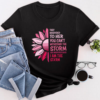 I'm The Storm Warrior Pink Ribbon Women Breast Cancer Unisex T-Shirt Cotton Tee TFN1085