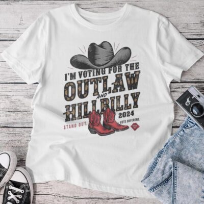 I'm Voting For The Outlaw Retro The Hillbilly 2024 Unisex T-shirt Cotton Tee
