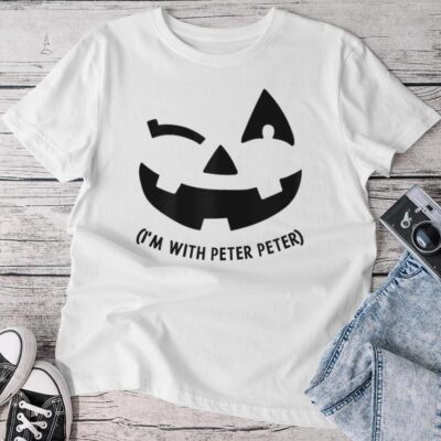 Im With Peter Couple Halloween Adult Her Eater Pumpkin Unisex T-shirt Cotton Tee