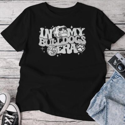 In My Bulldogs Era Back To School Mascot Spirit Game Groovy Unisex T-shirt Cotton Tee