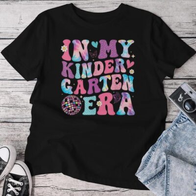 In My Kindergarten Era Back To School Groovy Girls Teacher Unisex T-shirt Cotton Tee
