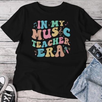 In My Music Teacher Era Back To School Squad Music Teacher Unisex T-shirt Cotton Tee