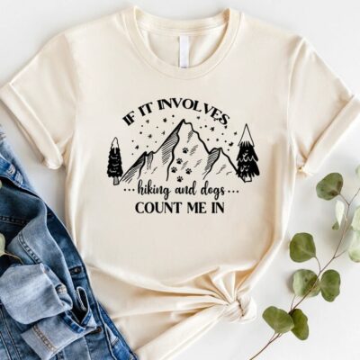 Mountain Shirt Hiking With Dogs Funny Adventure Dog Lover Tee EST1087