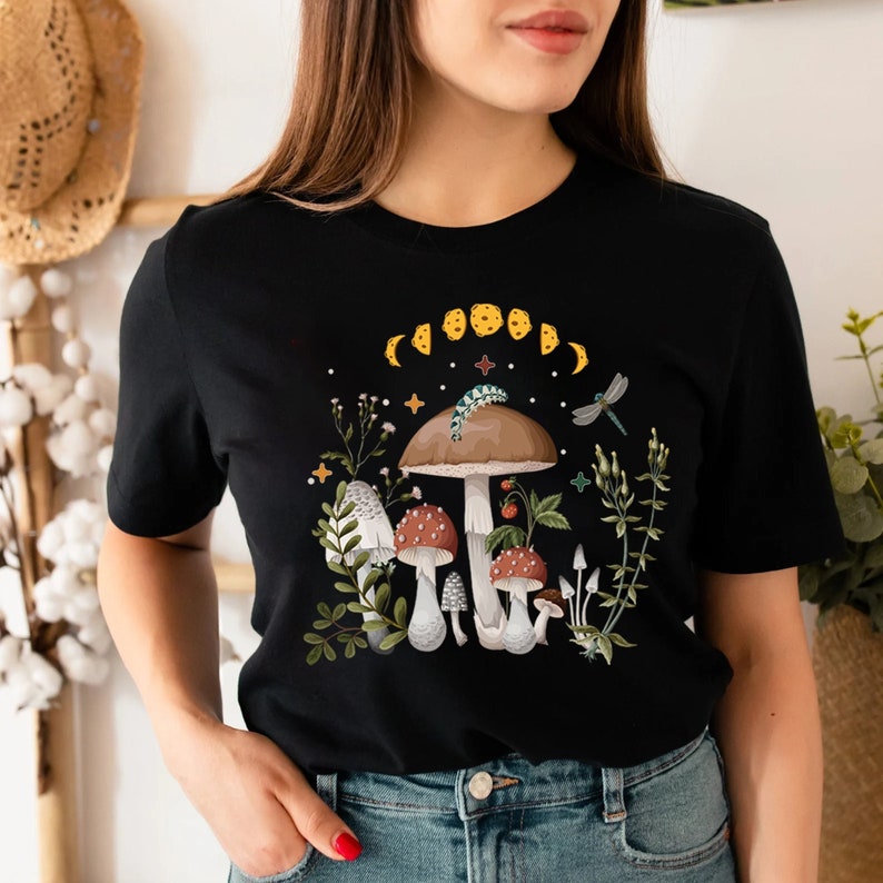 Mushroom Cottagecore Shirt Goblincore Forestcore Fairy Core Tee EST1098