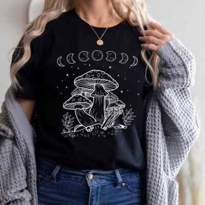 Mushroom Shirt Goblincore Aesthetic Cottagecore Celestial Fungi Tee EST1013