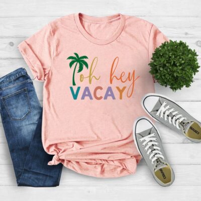 Oh Hey Vacay Shirt Mommy and Me Matching Summer Vacation Tee EST1034